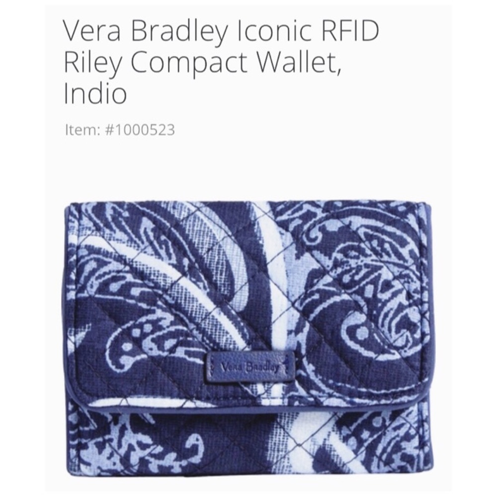 NWT Vera Bradley Iconic Compact Wallet 💙